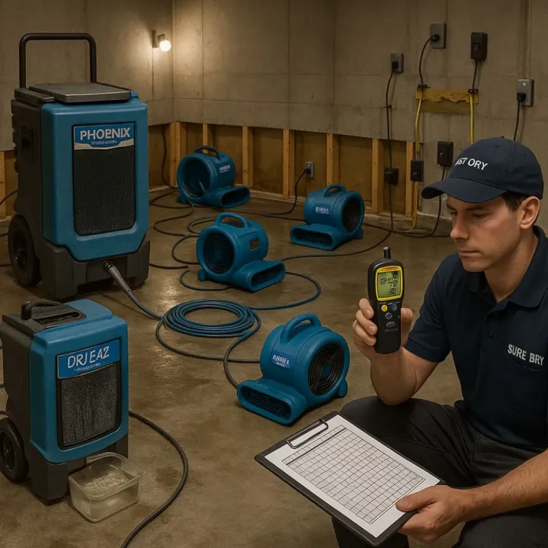 Structural Drying and Dehumidification process in De Land Southwest, FL